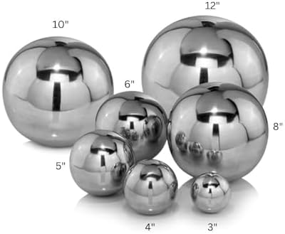 Modern Day Accents 10-inch Silver Aluminum Polished Sphere