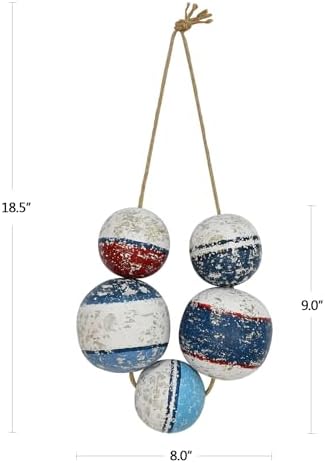 Rustic Wood Fishing Float Wall Decor Hanging Ornaments
