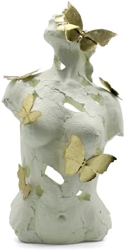 Lukitas Abstract Female Bust with Butterflies Statue 16 Inch Resin