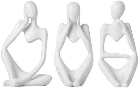 BrownLove 3pcs Decor Abstract Thinker Statues Resin Art Sculptures