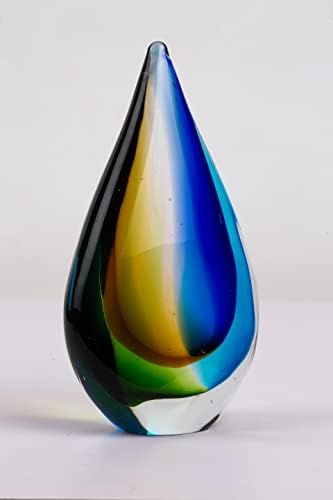 Yao Yuan Hand-Blown Glass Sculpture Blue Green