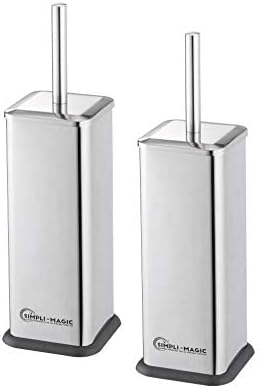 Simpli-Magic Toilet Brush and Holder 2 Pack Stainless Steel