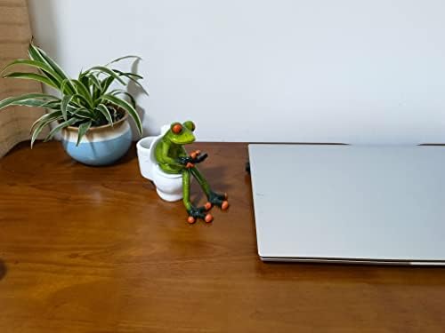 VVGIFTS Cute Green Resin Frog Statue Decoration