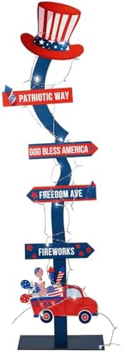 Yousoontic 45 Patriotic Wooden Yard Stake Sign