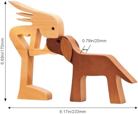 Pawfect House Wooden Dog Statue - Handmade Home Decor Sculpture