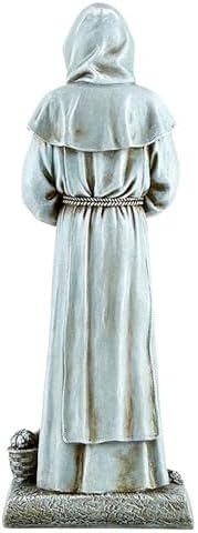 Garden Statue - Saint Fiacre 12 Inch Durable Stone-Resin Sculpture