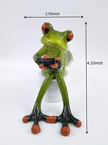 VVGIFTS Cute Green Resin Frog Statue Decoration