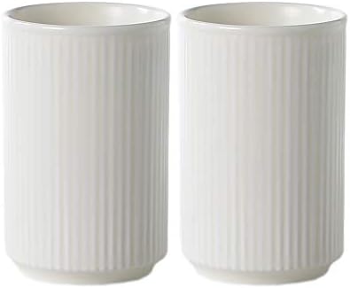 Sizikato 2pcs Vertical Stripes Porcelain Tumblers