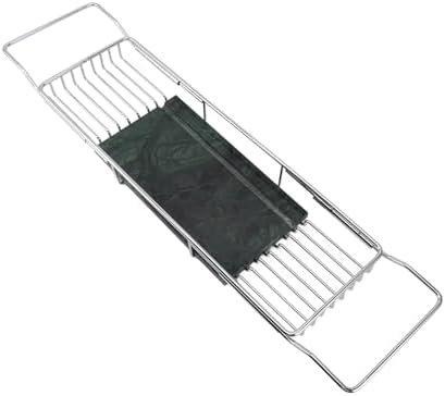 Fafeicy Metal Marble Bathtub Rack - Silver Green