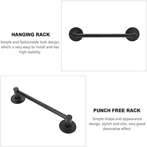VOSAREA 1Pc Wall Mounted Towel Rack with Punch Design