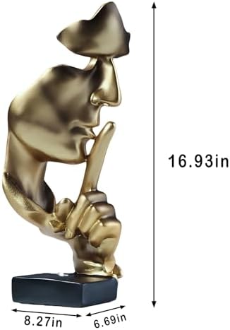 Abboxoo Thinker Statue Large Gold Resin Decor