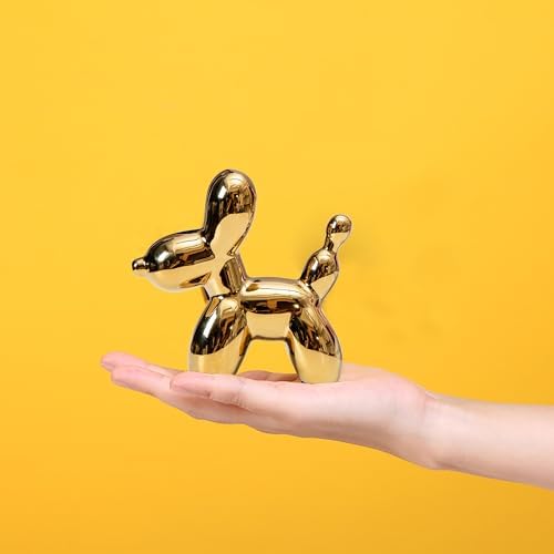 Steviieden Gold Ceramic Balloon Dog Statue