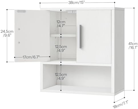 HOOBRO Wall Cabinet for Bathroom Medicine Cabinet White