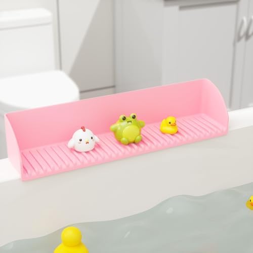 Roslim 2Pack Silicone Splash Guard for Kids with 4 Suction Cups Pink