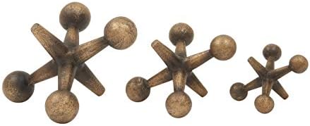 Deco 79 Gold Weathered Metal Statues Set of 3