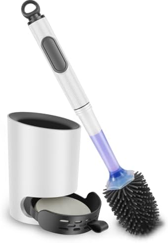 MABCIRY Toilet Brush with Refillable Handle Dispenser