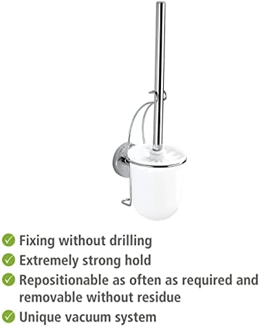 Wenko Vacuum-Loc Wall Toilet Brush Set Silver