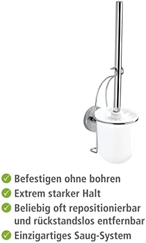 Wenko Vacuum-Loc Wall Toilet Brush Set Silver