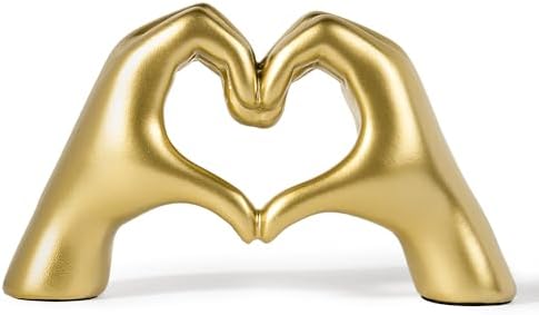 Heart Hands Sculpture - Gold Decor Living Room Accent
