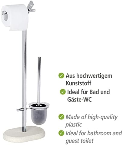 WENKO Free Standing Toilet Brush Holder Steel Beige