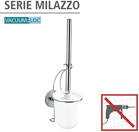 Wenko Vacuum-Loc Wall Toilet Brush Set Silver