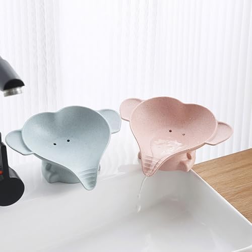 Fogun Little Elephant Soap Holder Food Grade PP Wheat Straw for Kids