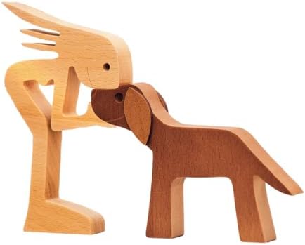 Pawfect House Wooden Dog Statue - Handmade Home Decor Sculpture