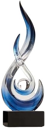 Flame Sculpture Modern Resin Art Decoration in Blue Gradient