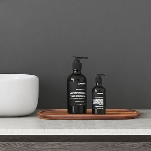 GinSent Wooden Vanity Bathroom Tray with Raised Edges