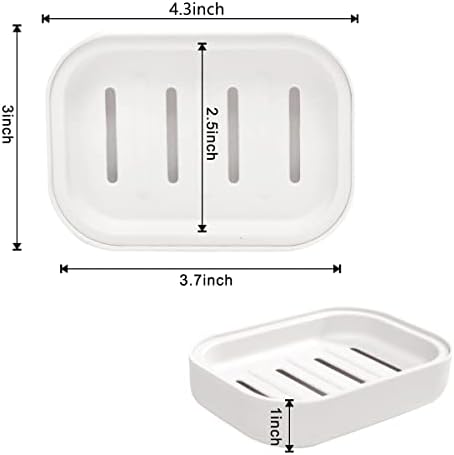 4 Pack Colorful Plastic Soap Dish with Drainage