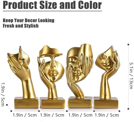 GAOSHENG Mini Abstract Thinker Figurine Set of 4