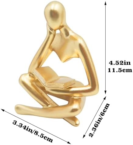 Jinkoozz Gold Reading Women Statue Sculpture