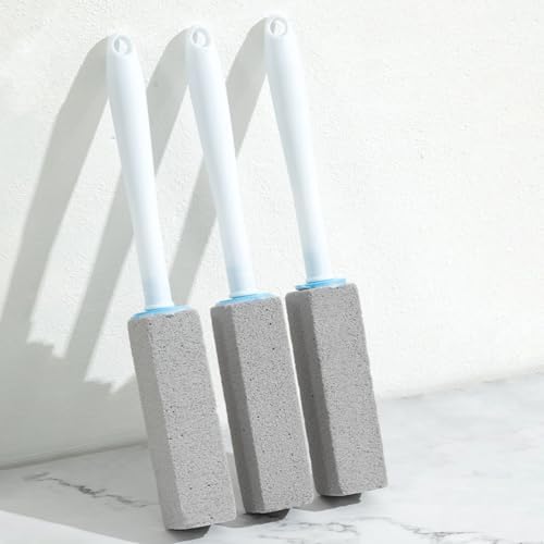Pumice Stone Toilet Cleaner with Long Handle 1 Handle 4 Replaceable Pumice Heads