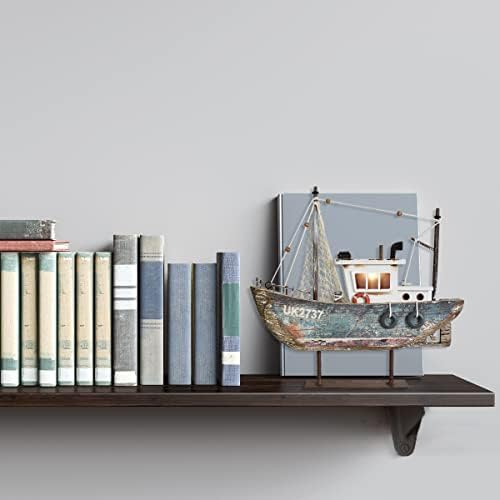 Aecipl Wooden Sailboat Model with LED Light - Nautical Decor Ornament