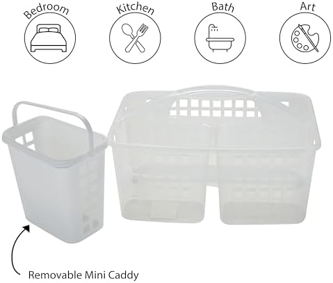 Bath Bliss 2 in 1 Portable Shower Caddy with Drain Holes