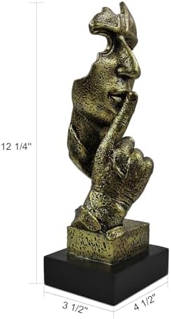 Silence is Golden Resin Statue 12 Bronze Thinker Decor