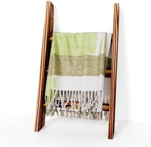 Delywh Wood Towel Ladder with 3 Tiers
