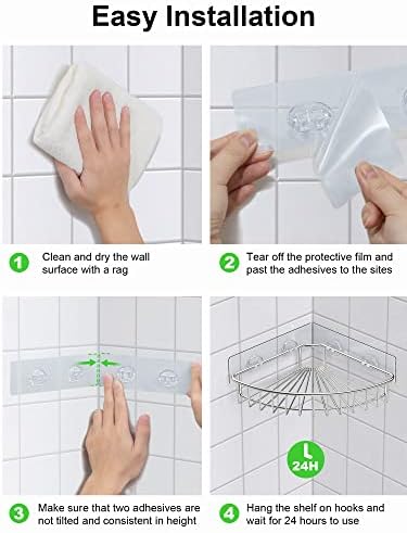 SMARTAKE 2-Pack Corner Shower Caddy with Adhesive
