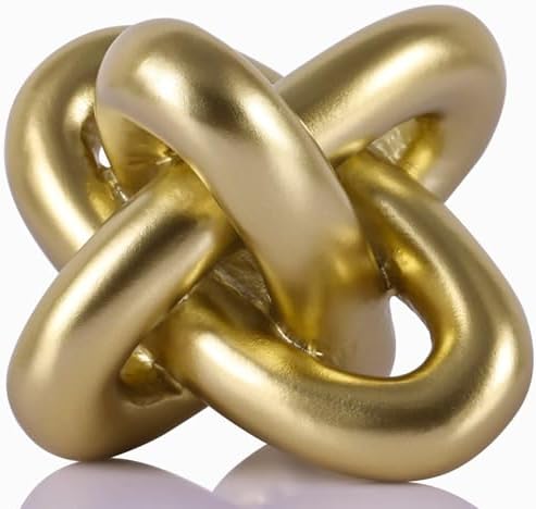 Golden Knot Sculpture Set 3 Piece Resin Home Decor