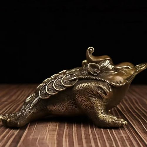 Julrybox Brass Toad Feng Shui Wealth Ornament