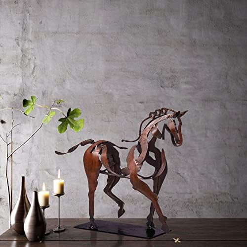 Handmade Horse Statue - Rustic Decor for Home and Office Brown