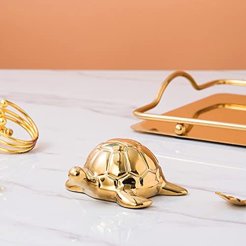 Golden Turtle Statue - Gold Ceramic Home Decor Ornament