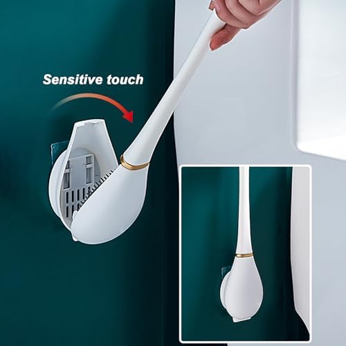 Modern Flexible Silicone Toilet Brush with Holder Set
