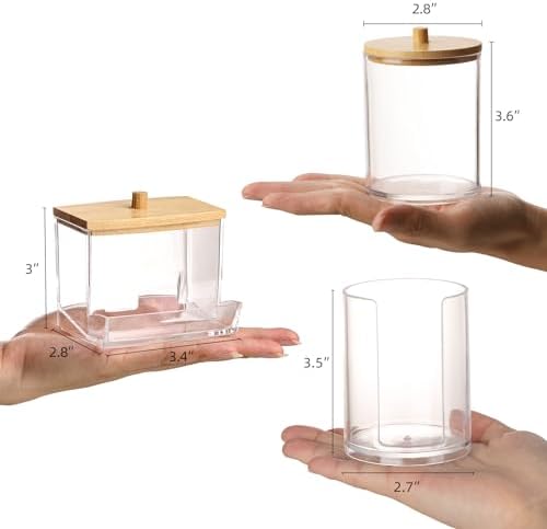 Tbestmax 107oz Qtip Holder Dispenser 4 Pack Beige