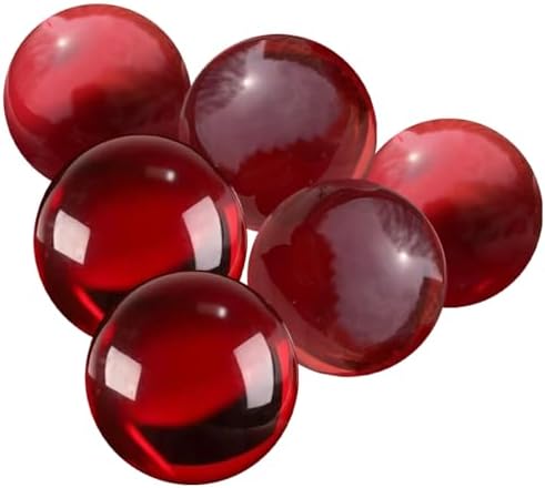 Red Transparent Crystal Decorative Balls for Bowls Vases - 6cm Polished Orbs