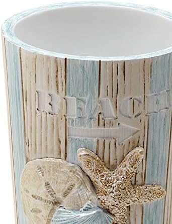 Zenna Home Seaside Serenity Tumbler with Shell Design TealIvory