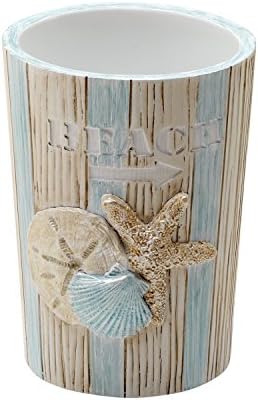 Zenna Home Seaside Serenity Tumbler with Shell Design TealIvory