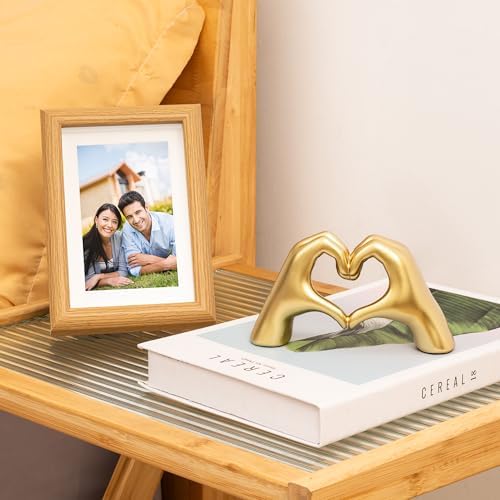 Heart Hands Sculpture - Gold Decor Living Room Accent