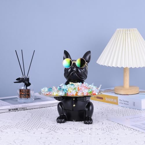 French Bulldog Resin Statue Key Holder Tray Decor