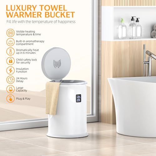 Luxury Hot Towel Warmer with LED Display and 24-Hour Delay